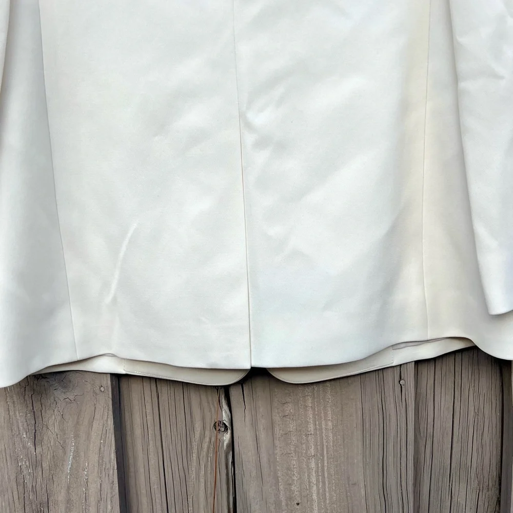 NWT Theory Relax SB JKT Rice Admiral Crepe White Jacket - Size 8 - Picture 7 of 9